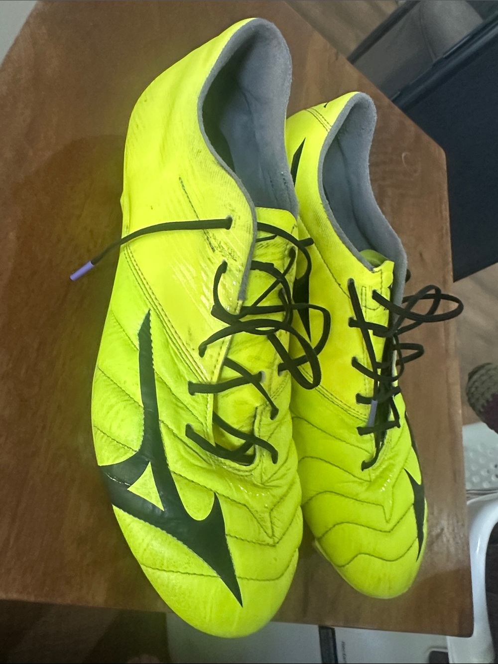 Mizuno Neon Yellow & Black Soccer Cleats